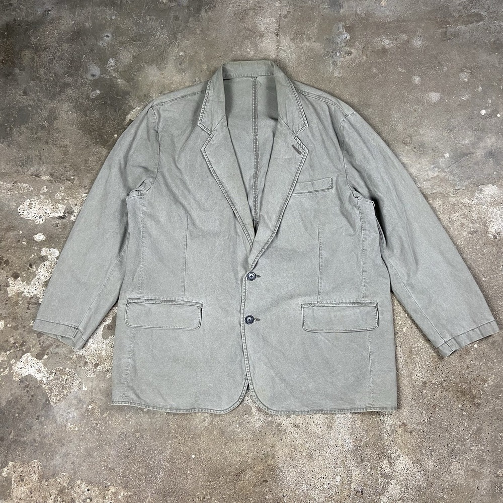 Vintage L.L. Bean Tropic Weight Blazer Size Large Gray Khaki Sport‎ Coat Jacket